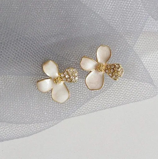 White Dogwood Delicate Earrings
